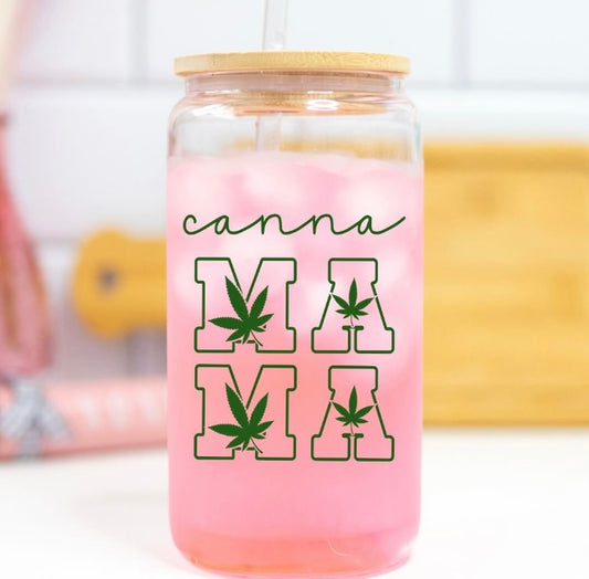 CannaMama Frosted Glass Can Cup