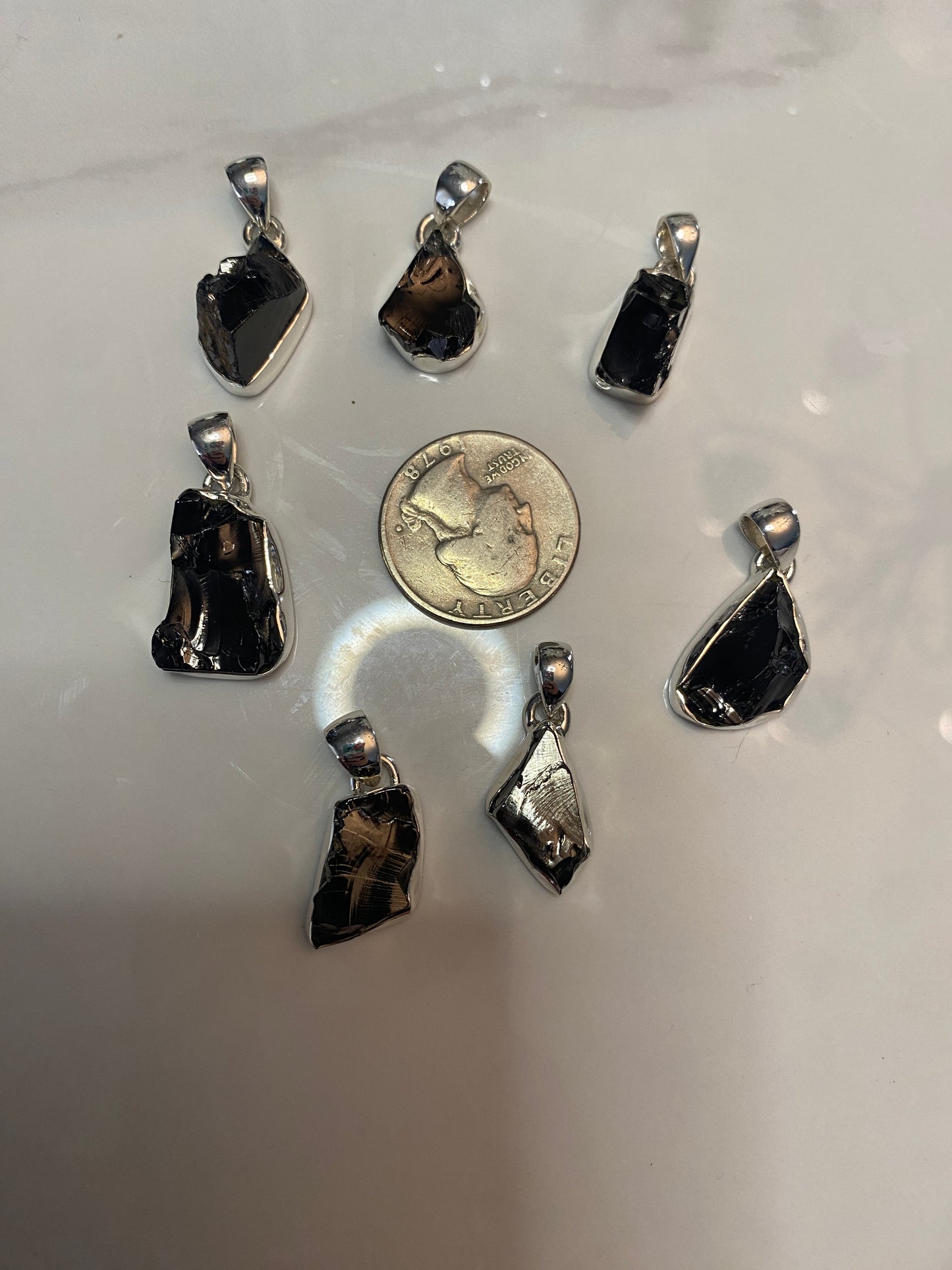 Elite Shungite Pendant - set in Sterling Silver with Sterling Silver Bail