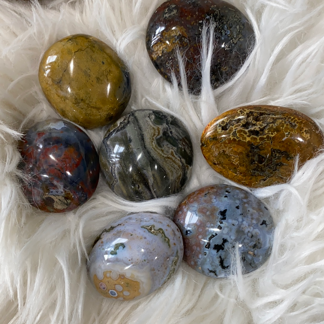 Ocean Jasper Palm Stone - The Healing Collective NY 