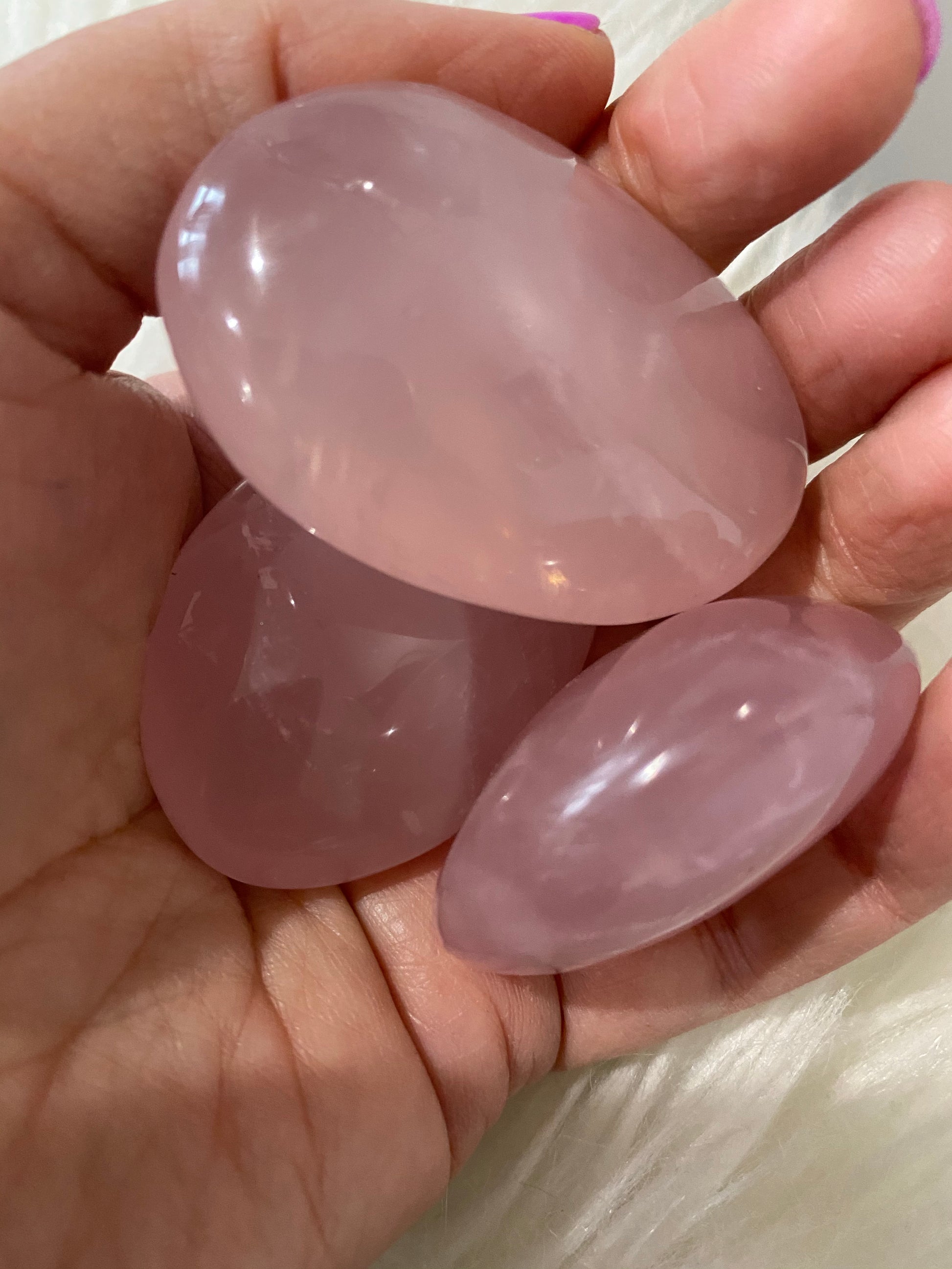 Rose Quartz Palm Stone - The Healing Collective NY 